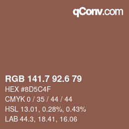 カラーコード: RGB 141.7 92.6 79 | qconv.com