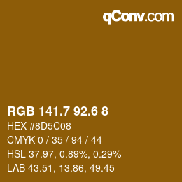 カラーコード: RGB 141.7 92.6 8 | qconv.com