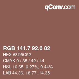 カラーコード: RGB 141.7 92.6 82 | qconv.com