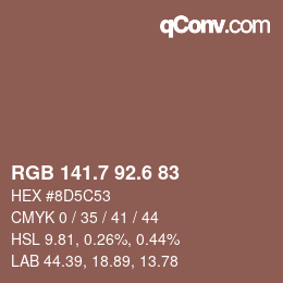 カラーコード: RGB 141.7 92.6 83 | qconv.com