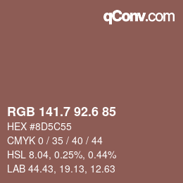 カラーコード: RGB 141.7 92.6 85 | qconv.com