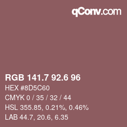 カラーコード: RGB 141.7 92.6 96 | qconv.com