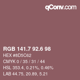カラーコード: RGB 141.7 92.6 98 | qconv.com