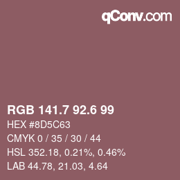 カラーコード: RGB 141.7 92.6 99 | qconv.com