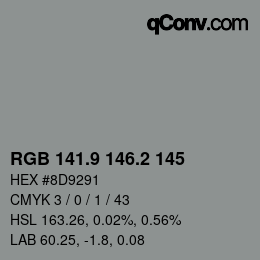 Color code: RGB 141.9 146.2 145 | qconv.com