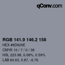 Color code: RGB 141.9 146.2 158 | qconv.com