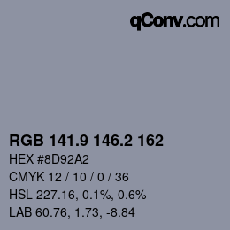 Color code: RGB 141.9 146.2 162 | qconv.com