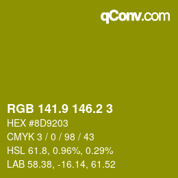 カラーコード: RGB 141.9 146.2 3 | qconv.com