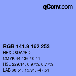 カラーコード: RGB 141.9 162 253 | qconv.com