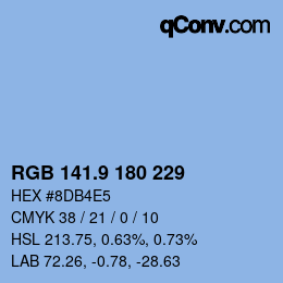 カラーコード: RGB 141.9 180 229 | qconv.com