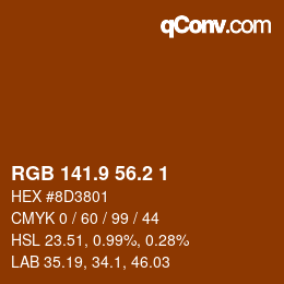 Color code: RGB 141.9 56.2 1 | qconv.com