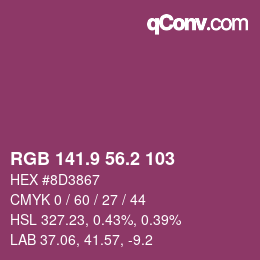 カラーコード: RGB 141.9 56.2 103 | qconv.com
