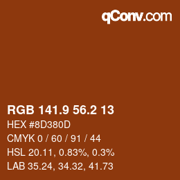 カラーコード: RGB 141.9 56.2 13 | qconv.com