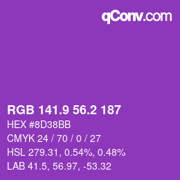 カラーコード: RGB 141.9 56.2 187 | qconv.com