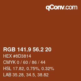 Color code: RGB 141.9 56.2 20 | qconv.com