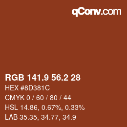 Color code: RGB 141.9 56.2 28 | qconv.com