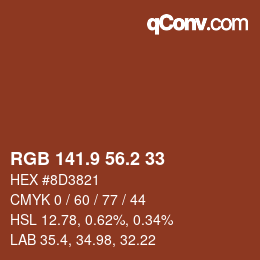 Color code: RGB 141.9 56.2 33 | qconv.com