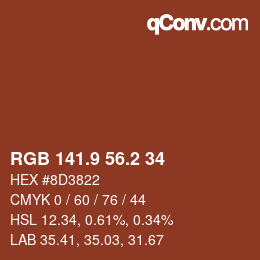 Color code: RGB 141.9 56.2 34 | qconv.com