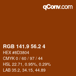 Color code: RGB 141.9 56.2 4 | qconv.com
