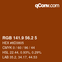 Color code: RGB 141.9 56.2 5 | qconv.com