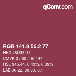 Color code: RGB 141.9 56.2 77 | qconv.com