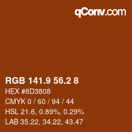 カラーコード: RGB 141.9 56.2 8 | qconv.com