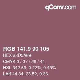 カラーコード: RGB 141.9 90 105 | qconv.com