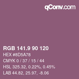 Color code: RGB 141.9 90 120 | qconv.com