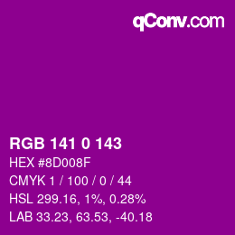 颜色代码: RGB 141 0 143 | qconv.com
