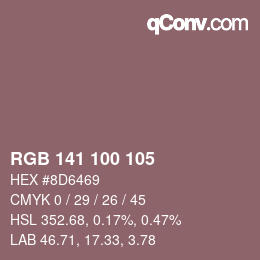 カラーコード: RGB 141 100 105 | qconv.com