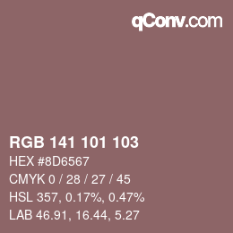 Color code: RGB 141 101 103 | qconv.com