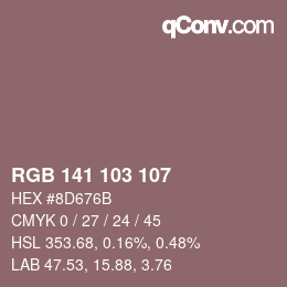 カラーコード: RGB 141 103 107 | qconv.com