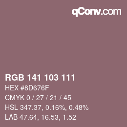 Color code: RGB 141 103 111 | qconv.com