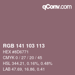 Color code: RGB 141 103 113 | qconv.com