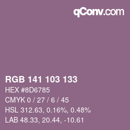 カラーコード: RGB 141 103 133 | qconv.com