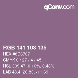 カラーコード: RGB 141 103 135 | qconv.com