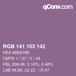 カラーコード: RGB 141 103 142 | qconv.com