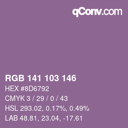 Color code: RGB 141 103 146 | qconv.com