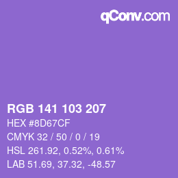 Color code: RGB 141 103 207 | qconv.com