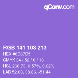 Code couleur: RGB 141 103 213 | qconv.com