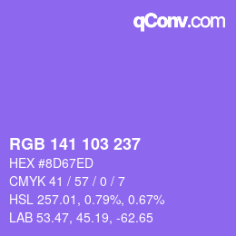 Farbcode: RGB 141 103 237 | qconv.com