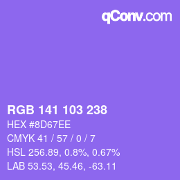 Color code: RGB 141 103 238 | qconv.com