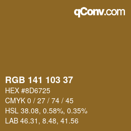 Color code: RGB 141 103 37 | qconv.com