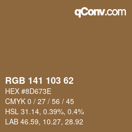 カラーコード: RGB 141 103 62 | qconv.com
