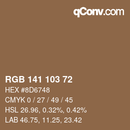 Color code: RGB 141 103 72 | qconv.com