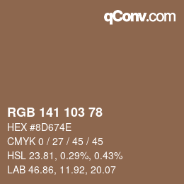 カラーコード: RGB 141 103 78 | qconv.com