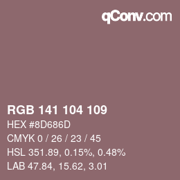 Farbcode: RGB 141 104 109 | qconv.com