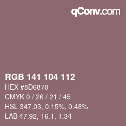 Farbcode: RGB 141 104 112 | qconv.com