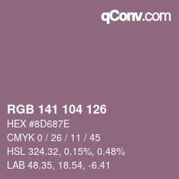 Farbcode: RGB 141 104 126 | qconv.com