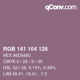 Farbcode: RGB 141 104 128 | qconv.com